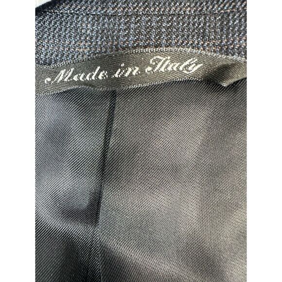 Canali Blazer Mens Eu 50 Us 40 Silk Wool Plaid Navy 3 Button Sports Coat Italy - Picture 3 of 14